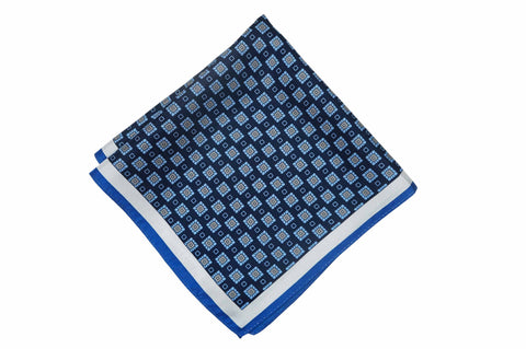 Manchester Blue Silk Pocket Square