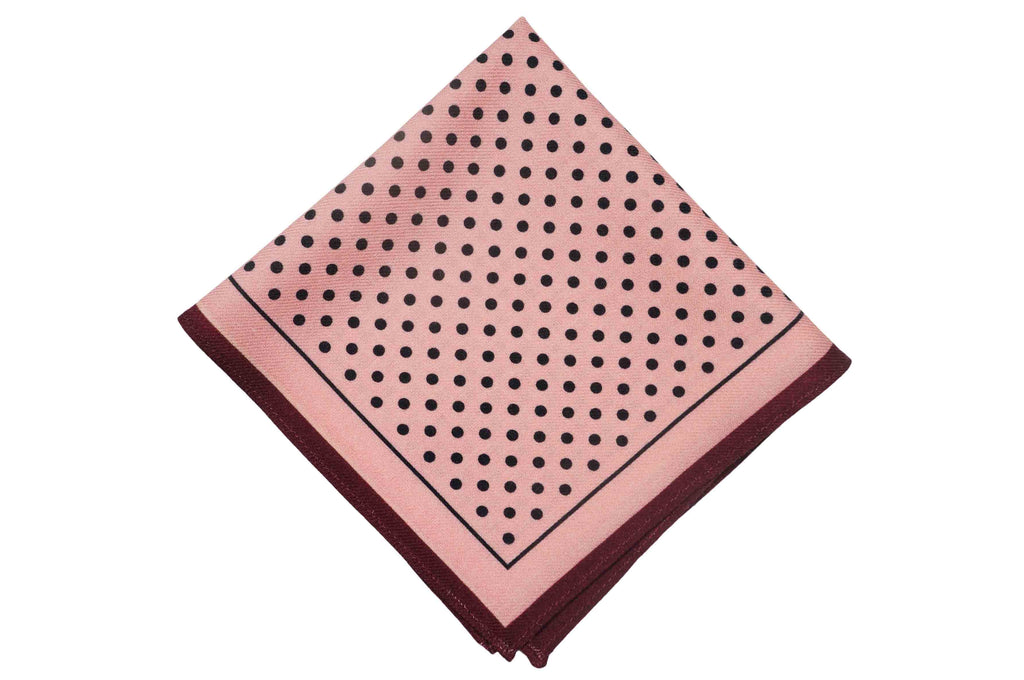 Pink Dots Wool Pocket Square