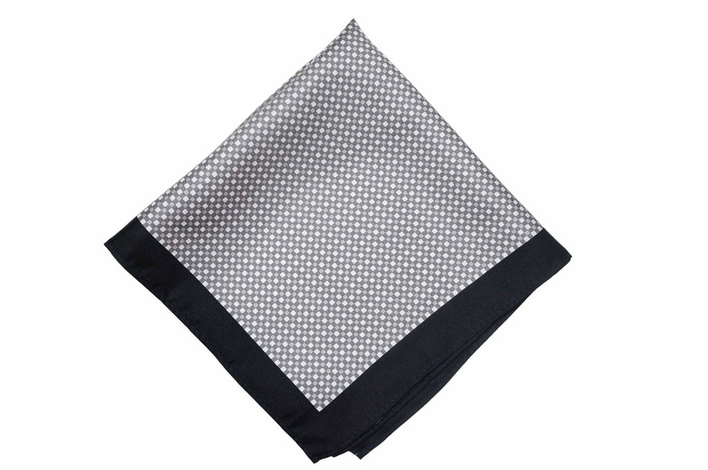 Salford Black Silk Pocket Square